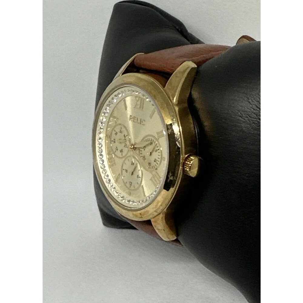 Relic ZR15831 Women's Brown Leather Straps Analog Dial Quartz Wrist Watch HME737